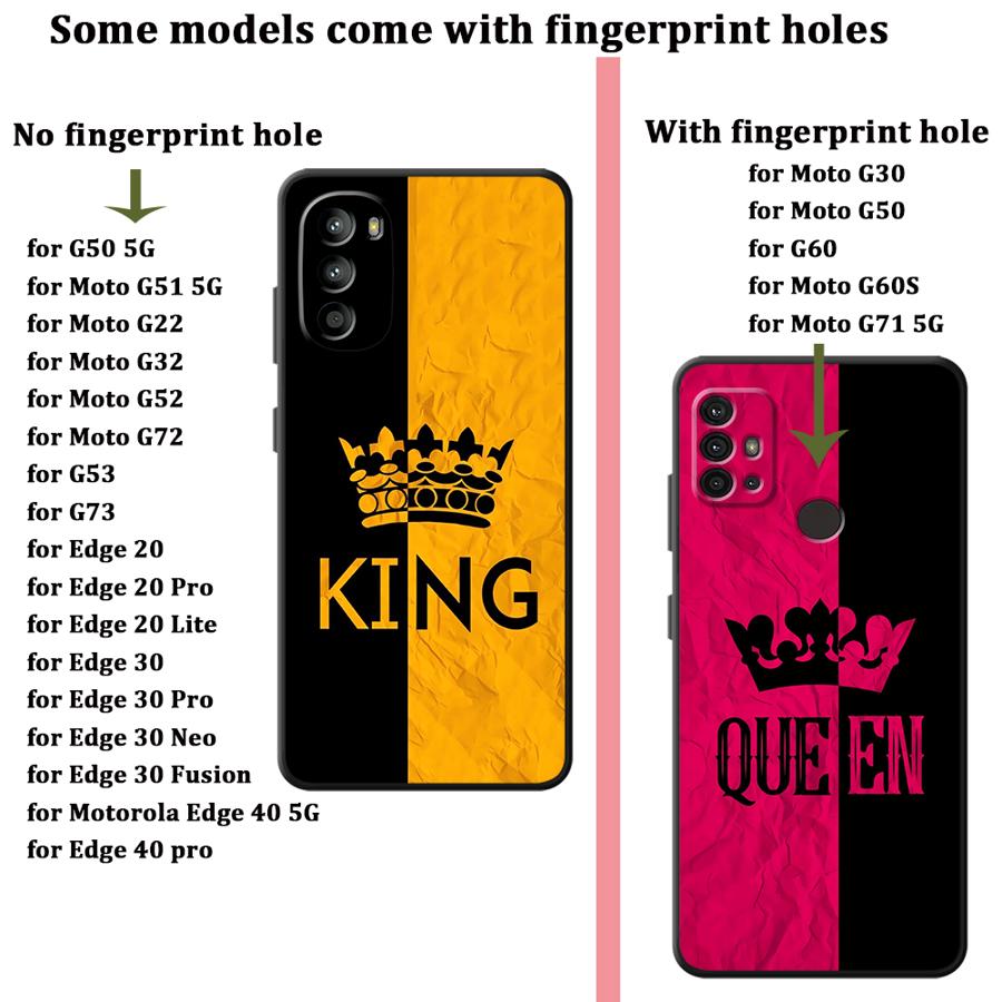 Crown Letters Case for Motorola Moto G52 G51 G73 G50 G71 Edge 20 Pro 30 Lite G53 G30 G60s G22 Edge40 G32 Phone Cover