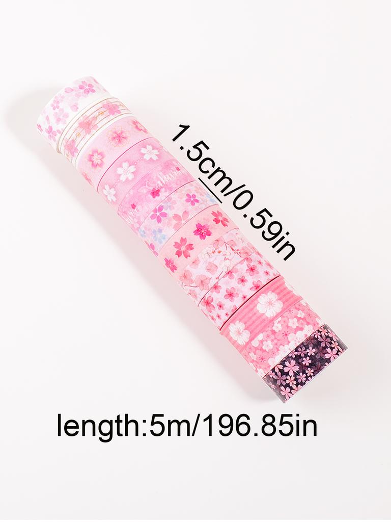 Beautiful Cherry Blossom Pattern Pink Washi Tape, Spring Flower Tape, Scrapbook Journaling and Artwork Decoration, DIY Gifts