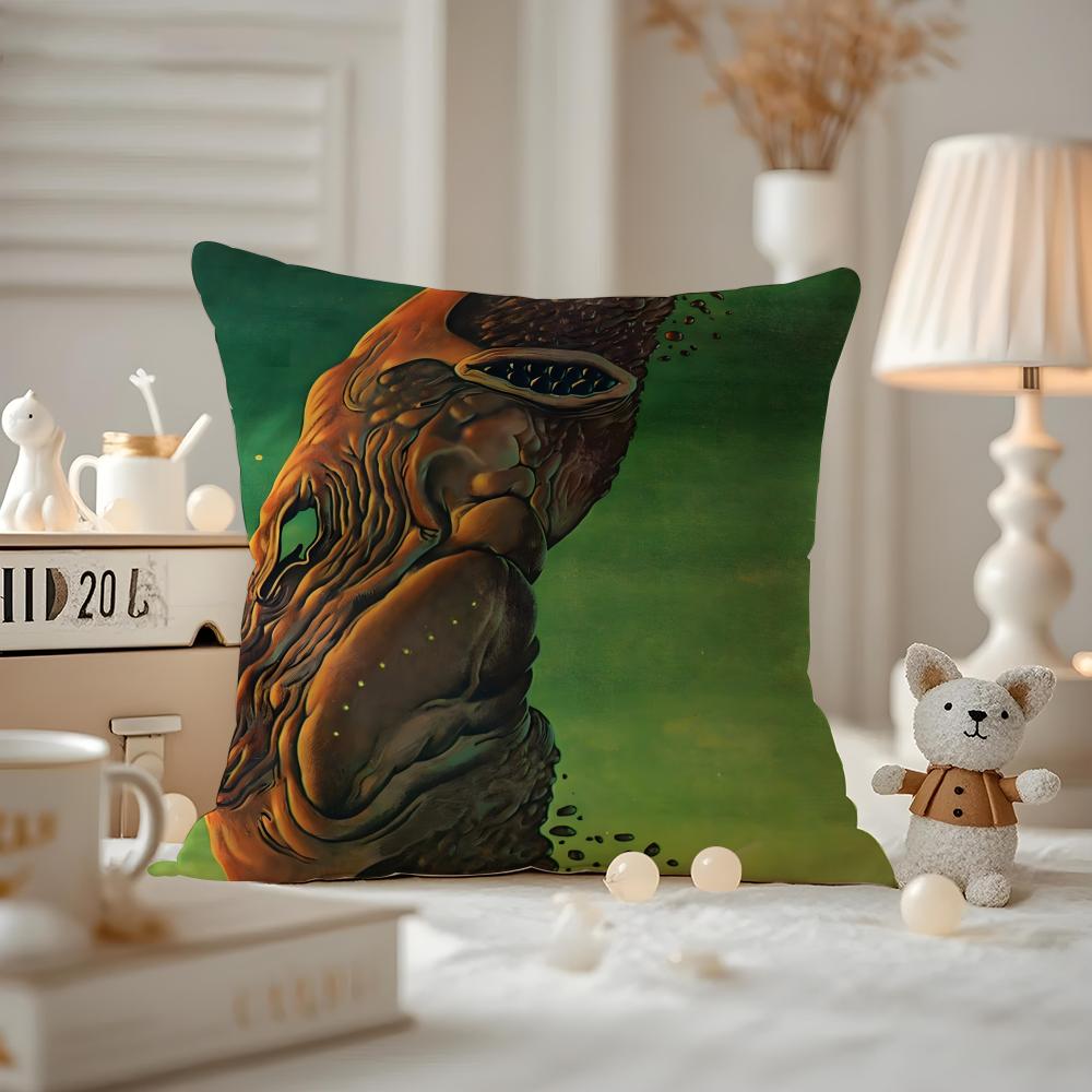Wayne Barlowe Cushion Cover Anti-dustmite Pillowcase Invisible Zipper Silky Short Plush Sofa Cushion Cover