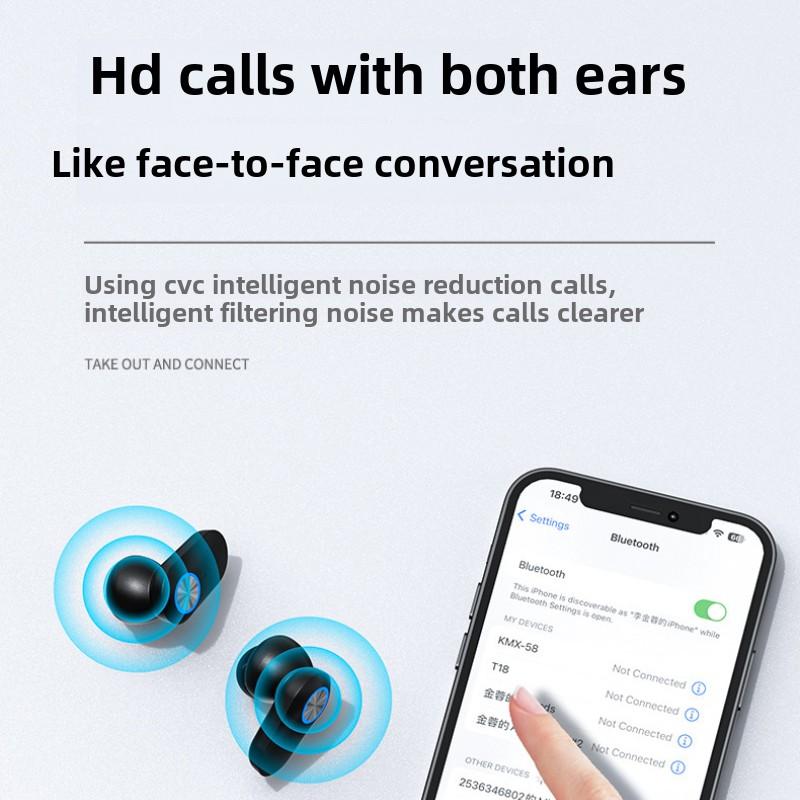 Mirror Digital Display Wireless Bluetooth Headphones In-ear Long Endurance Sports Headphones with Handle