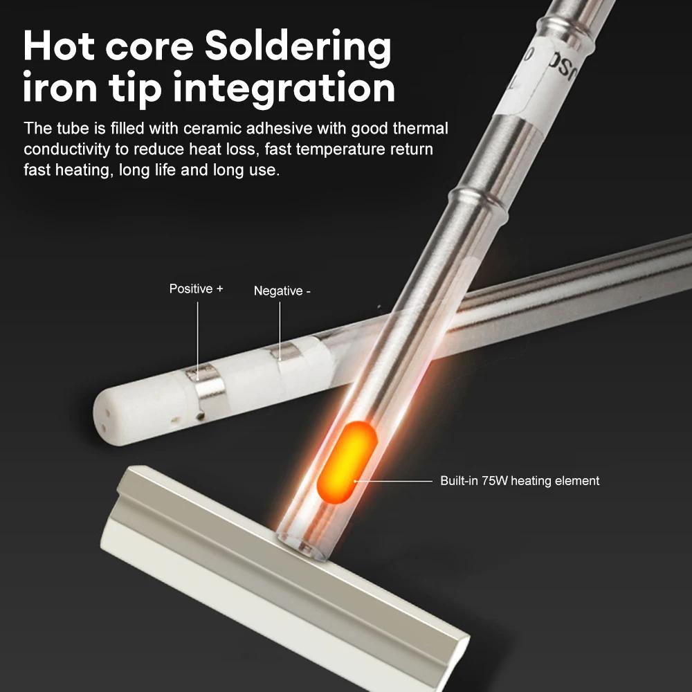 T12 Soldering Iron Tip Spade/Chisel/Hoof Shape 6C-12C for High-Temp Welding Station Heating Element