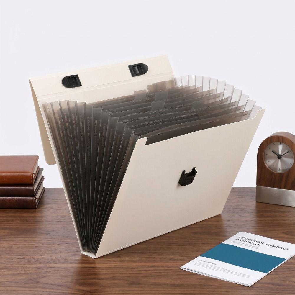 Pasta Sanfonada de Grande Capacidade Porta-Documentos Portátil A4 Organizador de Mesa