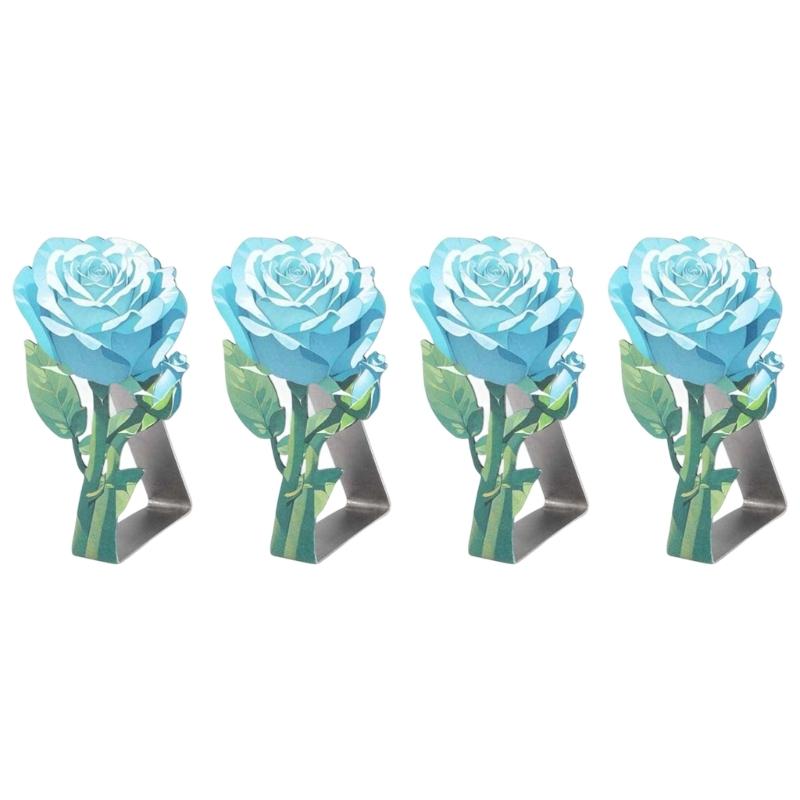 Rose Pattern Tablecloth Fasteners Stainless Steel Craftsmanship For Event Decorations Flower Table Cloth Clips