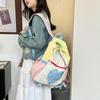 Schoolbag Backpack Female Travel Lightweight High Value Foreign Style High Sense Drawstring Backpack Female Contrasting Color Small Fresh Student