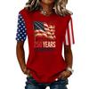 Women's Casual Short Sleeve T-Shirt 250 Years of Greatness Graphic Print Crew Neck Top Independence Day Themed Apparel