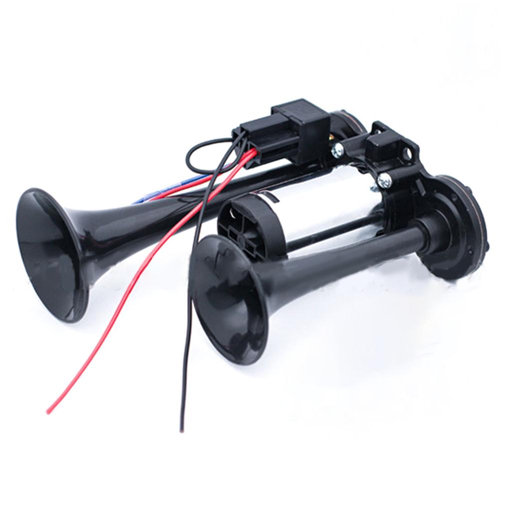 600DB Dual Trumpets, Super Loud Horns Kit with Compressor Universal for 12V Cars Motorcycles Trucks Trains Boats