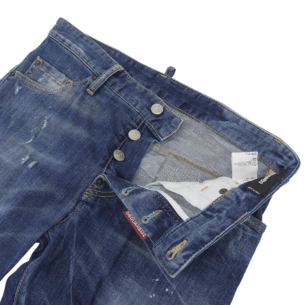 Dsquared2 SEXY TWIST JEAN Distressed Denim Pants, Men's, Indigo, Size 44, 74LB008930342 Bottoms 44 IndigoUsed