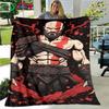 3D Game God of War Pattern Blanket Star Art Flannel Thin Blanket Portable Home Travel Office Lunch Break Blanket Birthday Gift