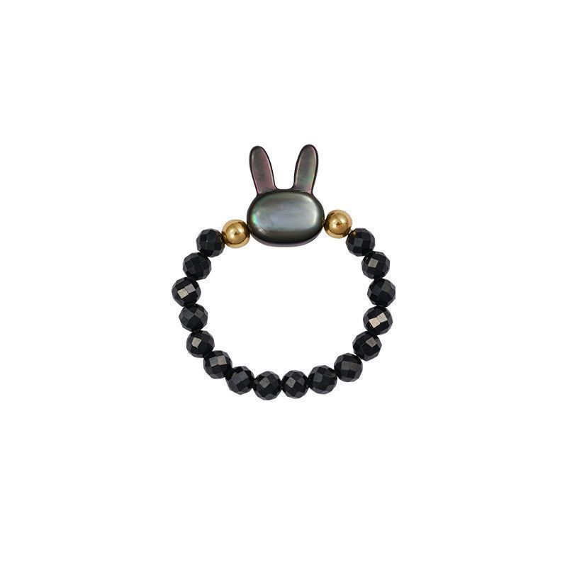 Cute Rabbit Boho Aesthetic Acetate Measly Beads Ring Gifts For Couple Lovers Jewelry Charms Kids Beaded Anillos