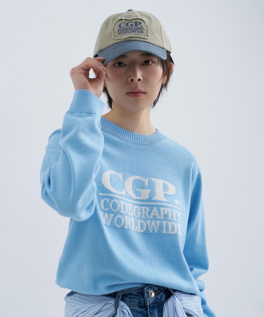 CGP (Women) Square Logo Knit - Sky Blue