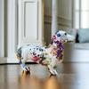 Bunte Graffiti-Hund Dackel Dekoration Haus Büro Sammlung Dekoration Tischplatte Harz Handwerk Miniatur-Statuen