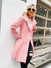 In Stock: New European/American Plus Size Women's Double-Breasted Long Wool Coat (Autumn/Winter Collection)