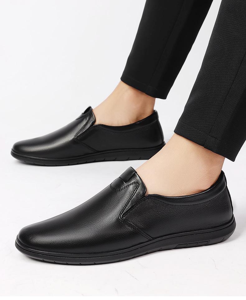 1676 Men's Low-Top Cowhide Loafers: Spring/Summer Casual Perforated Slip-On Shoes