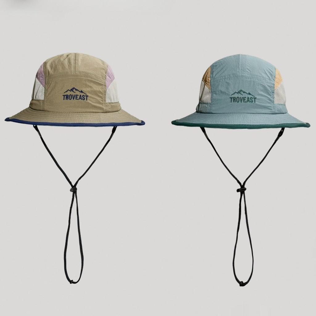 Spring New Color Block Waterproof Quick Dry Bucket Hat Outdoor Uv Protection Sun Hat For Hiking Camping