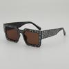 JYL TS Square Punk Sunglasses With Diamonds UV Protection For Street Shooting 118225
