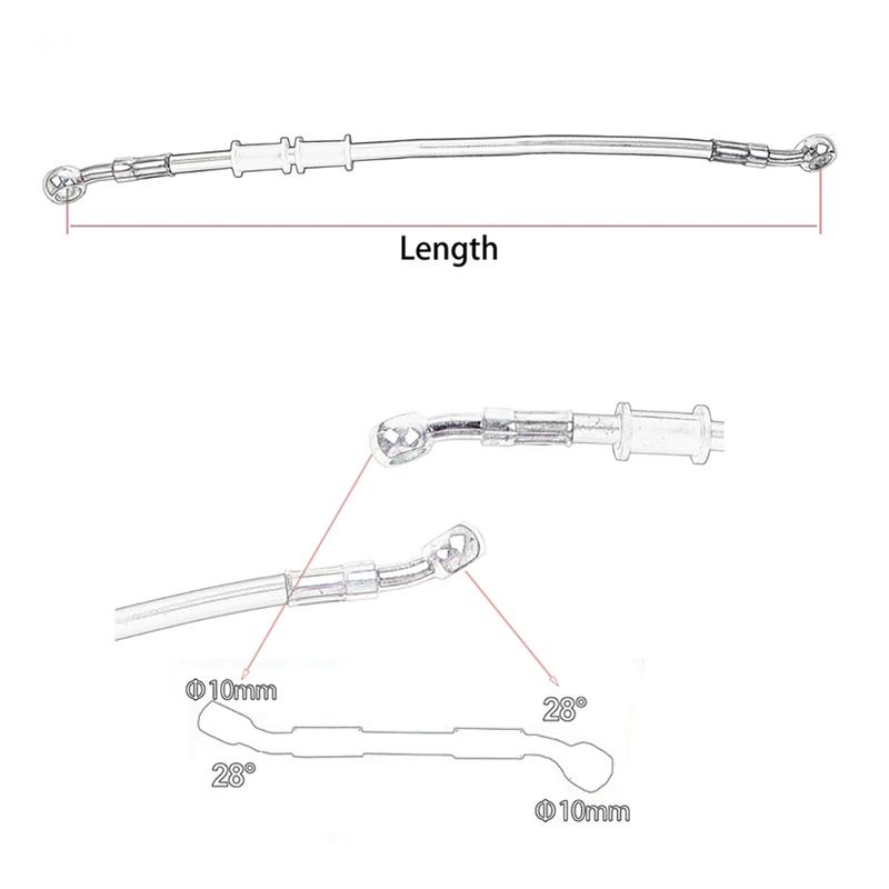 100mm-5000mm10mm Banjo Motorcycle Hydraulic Brake Hose Line Cable for motorcycle Universal Racing Bike Brake ATV Clutch Oil Pipe