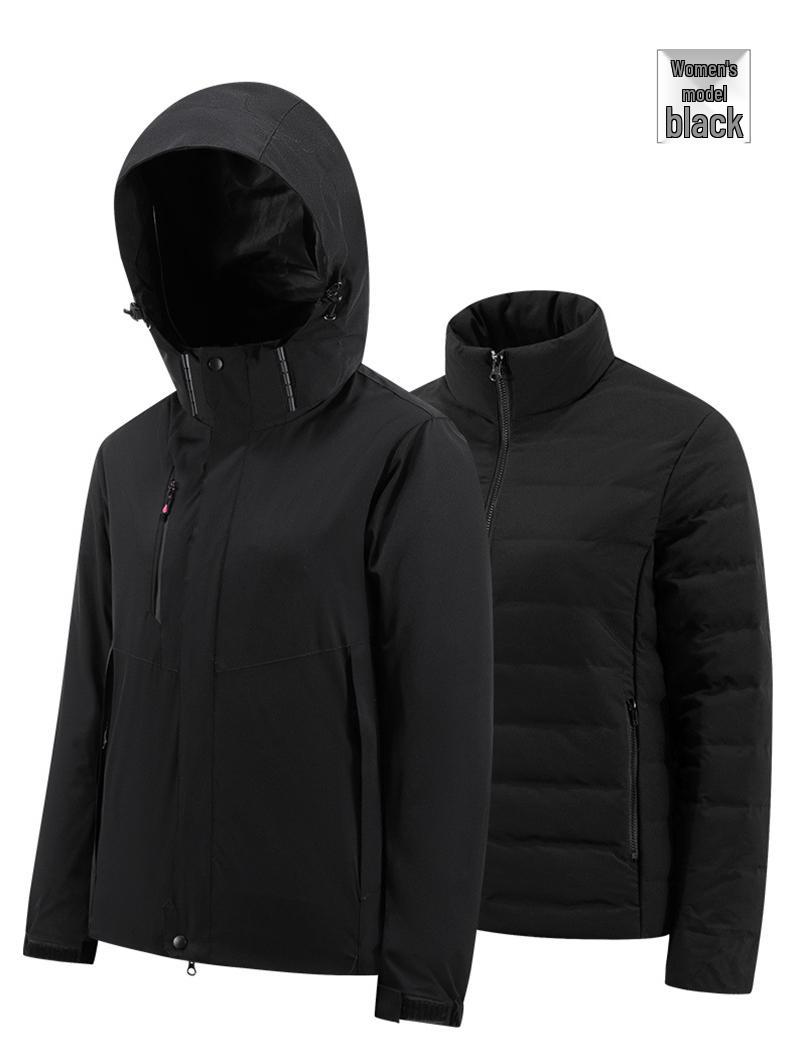 

Унисекс ветровка 3-в-1 с капюшоном Di Jia со съемной пуховой курткой M