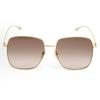 Gucci Women's GG1031S-003 Oversized Square Gold-Tone Metal Sunglasses with Brown Gradient Lenses