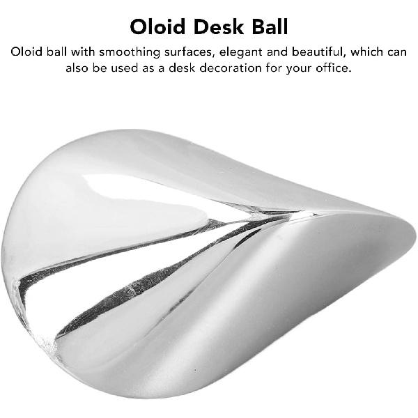 TOPINCN Oloid Desk Toy, Stainless Steel Decompression Ball Metal Oloid Toy Home Office Decor Desk Toy Exercise Balance Ball