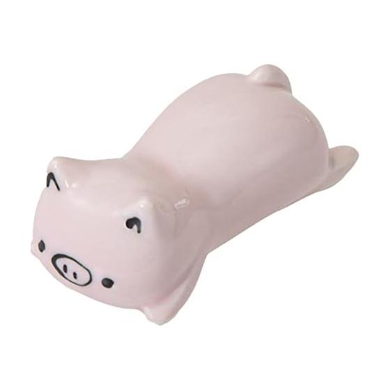 Saikai Ware Hasami Ware Chopstick Rest, pettit Chokotto Pig, Approx. 6cm Diameter, 20798 Hedgehog Harry and CAT, Animals... A Chopstick Rest Series