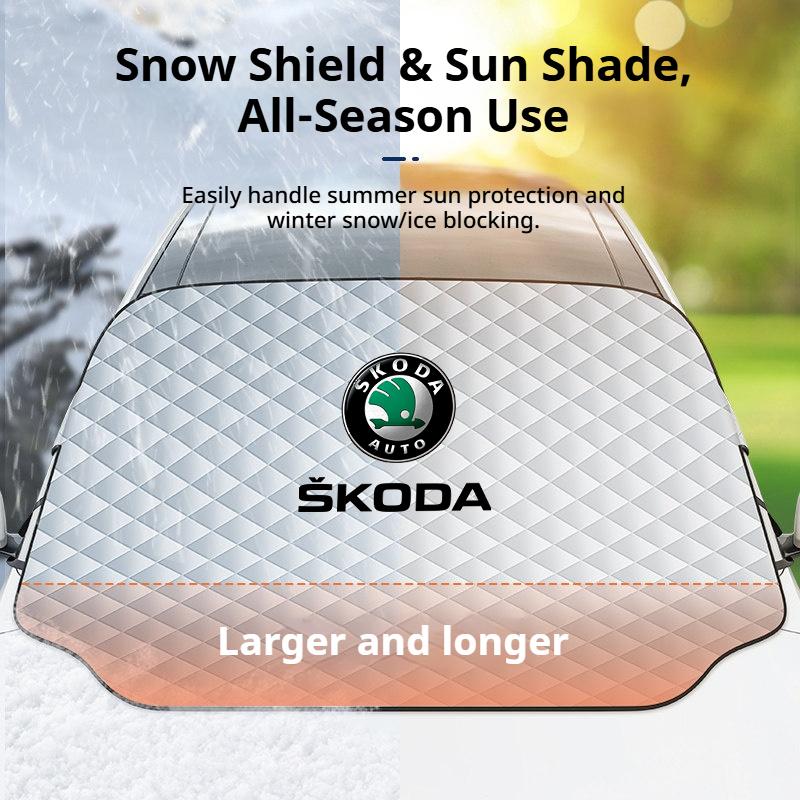 ABC3 Car Windshield Snow Cover Protection Front Window Frostproof Sun Shade Suitable for Skoda Rapid Kodiaya Kroya Dust Cover