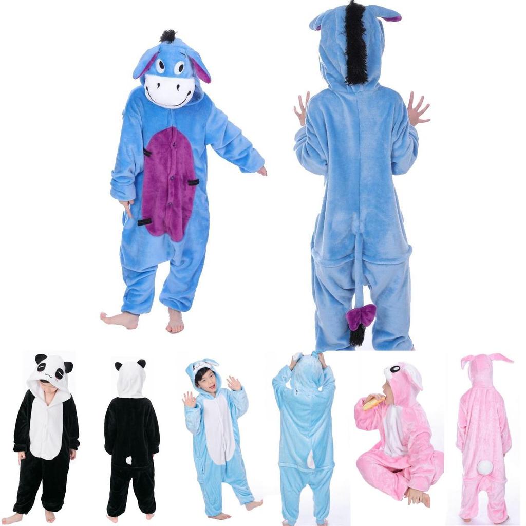 Stylish Animal Flannel Onesie Pajamas For Kids Soft Sleepwear Perfect For Home Lounging