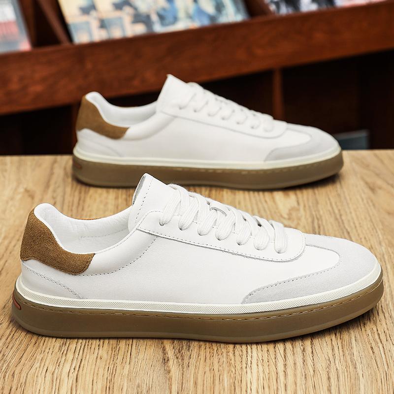 Mens Flats Sneakers  Leather Casual Outdoor Shoes N-Slip Breathable Luxury  Footwear Top Quality Handmade Shoe Men