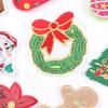Embroidery Label Christmas Sequined Snowman Cloth Label Down Jacket Patch Sticker Decorative Decal Embroidery Cloth Sticker