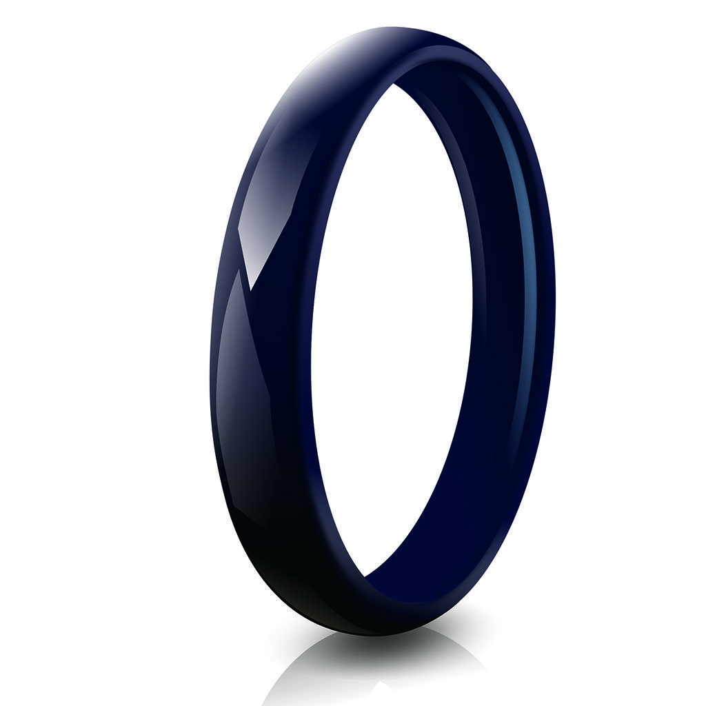 3mm Women's Ceramic Wedding Band Minimalist Solid Stackable Ring In Black White Pink Blue Green Purple