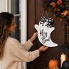 Halloween Wooden Hanging Sign Pumpkin Door Decor with, Funny Home Ornament