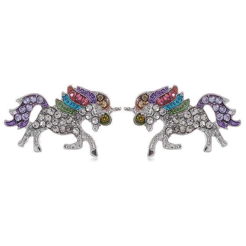 Colorful Unicorn Stud Earrings for Women – Fashionable Jewelry