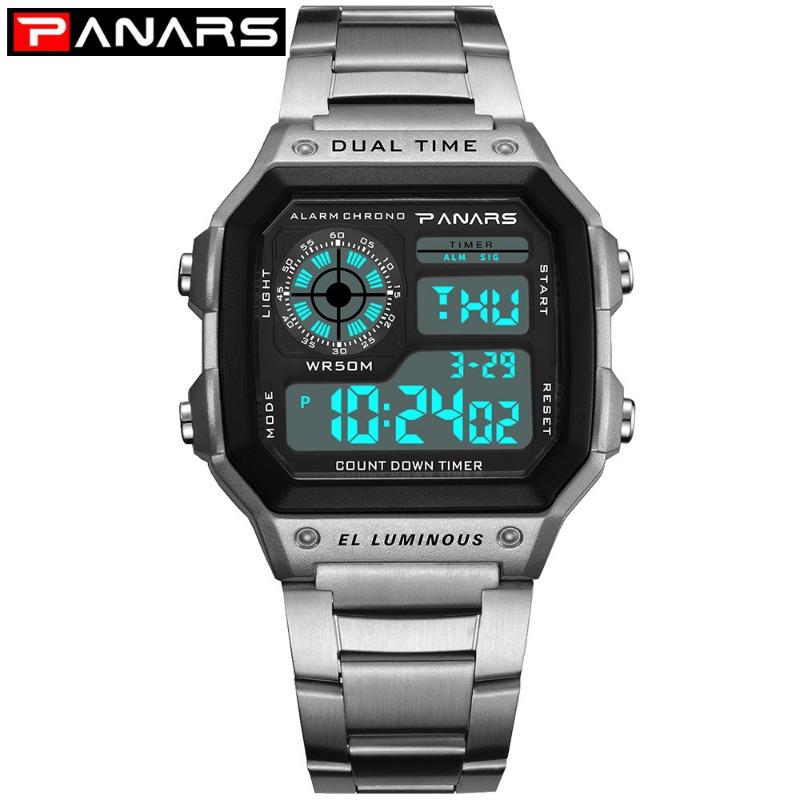 New Top Brand Square Classic Retro Waterproof Multifunctional Sports Electronic Watch Square Fashion Electronic Watch Luminous Alloy Watch