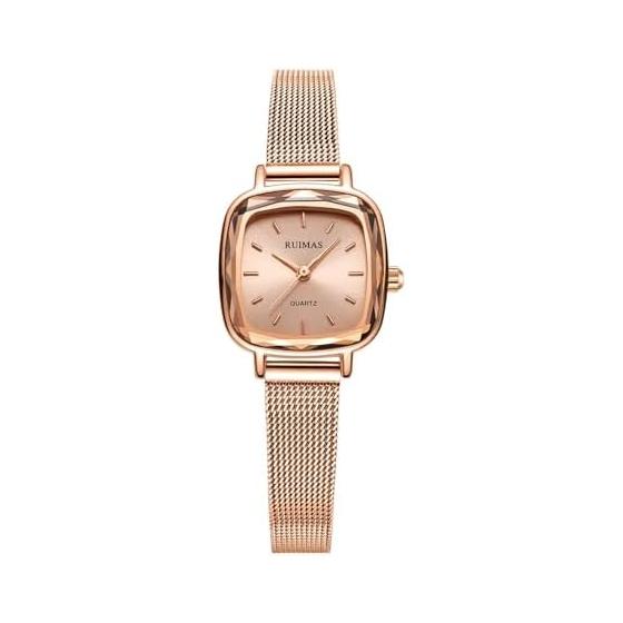 Women s Watch Small Simple Waterproof Rose Gold Thin Mesh Belt Fashion Quartz Watch Pink Gold Women s Watch