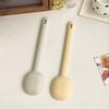 Long Handle Silicone Cooking Spoon with Hanging Hole Heat-Resistant Non-Stick Kitchen Utensil for Stir-Fry Soup Scratch-Free Essential Cooking Tool