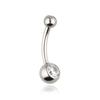Titanium Belly Button Ring - White Zircons - Internal Thread - Tpp-039 1.6/8/5-8