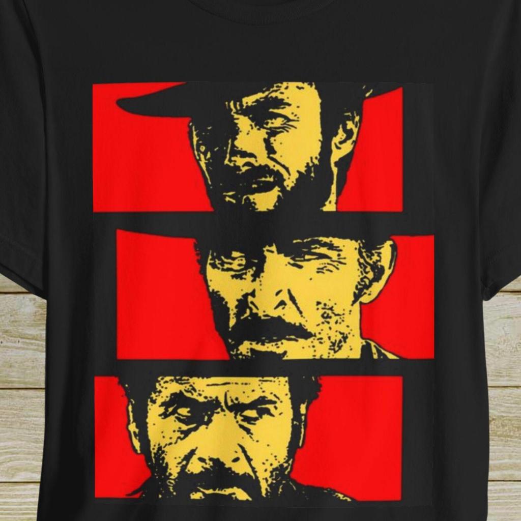 Minimalista Il Buono, il Brutto, il Cattivo Maglietta. clint eastwood, per un pugno di dollari, per qualche dollaro in più, Wayne, western, Sentieri selvaggi