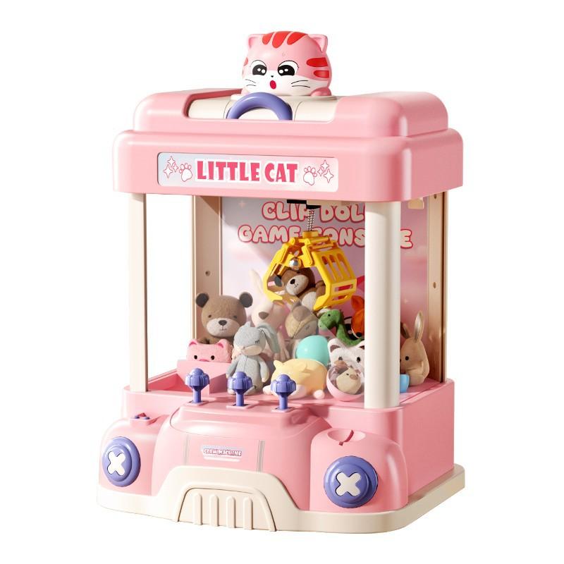 Children's Mini Catch Baby Machine Toy Cute Cat Clip Doll Machine Small Household Gashapon Machine Boys And Girls Birthday Gift