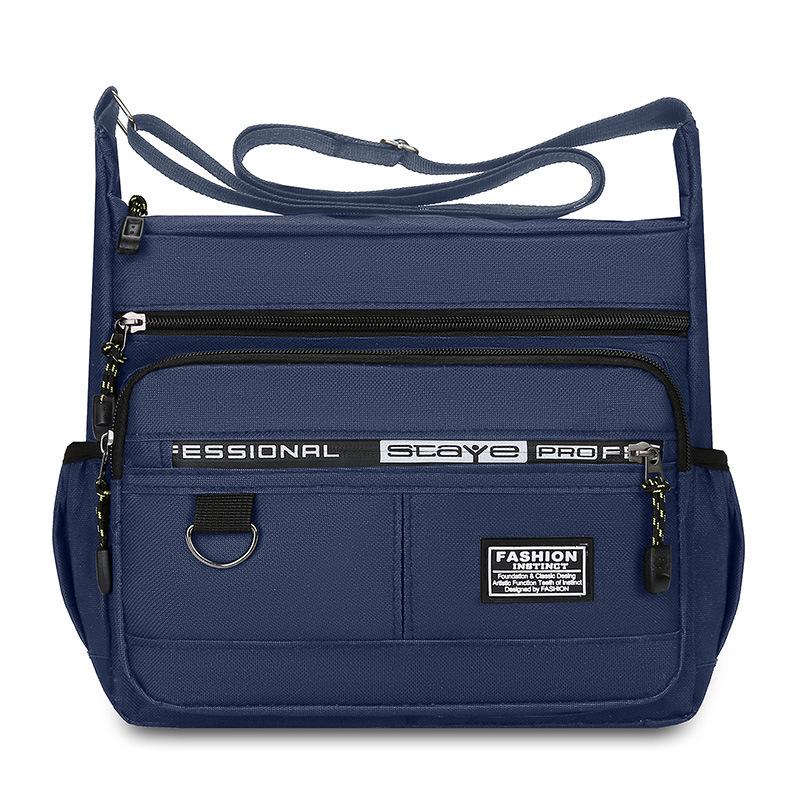 Simplified Men's Canvas Crossbody Bag - Multi-Compartment, Large Capacity, Outdoor Casual, Single Shoulder