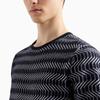 EMPORIO ARMANI Icon Virgin wool Crew neck Jumper With Two tone Op art Jacquard Motif EM000510-AF122221-FB078