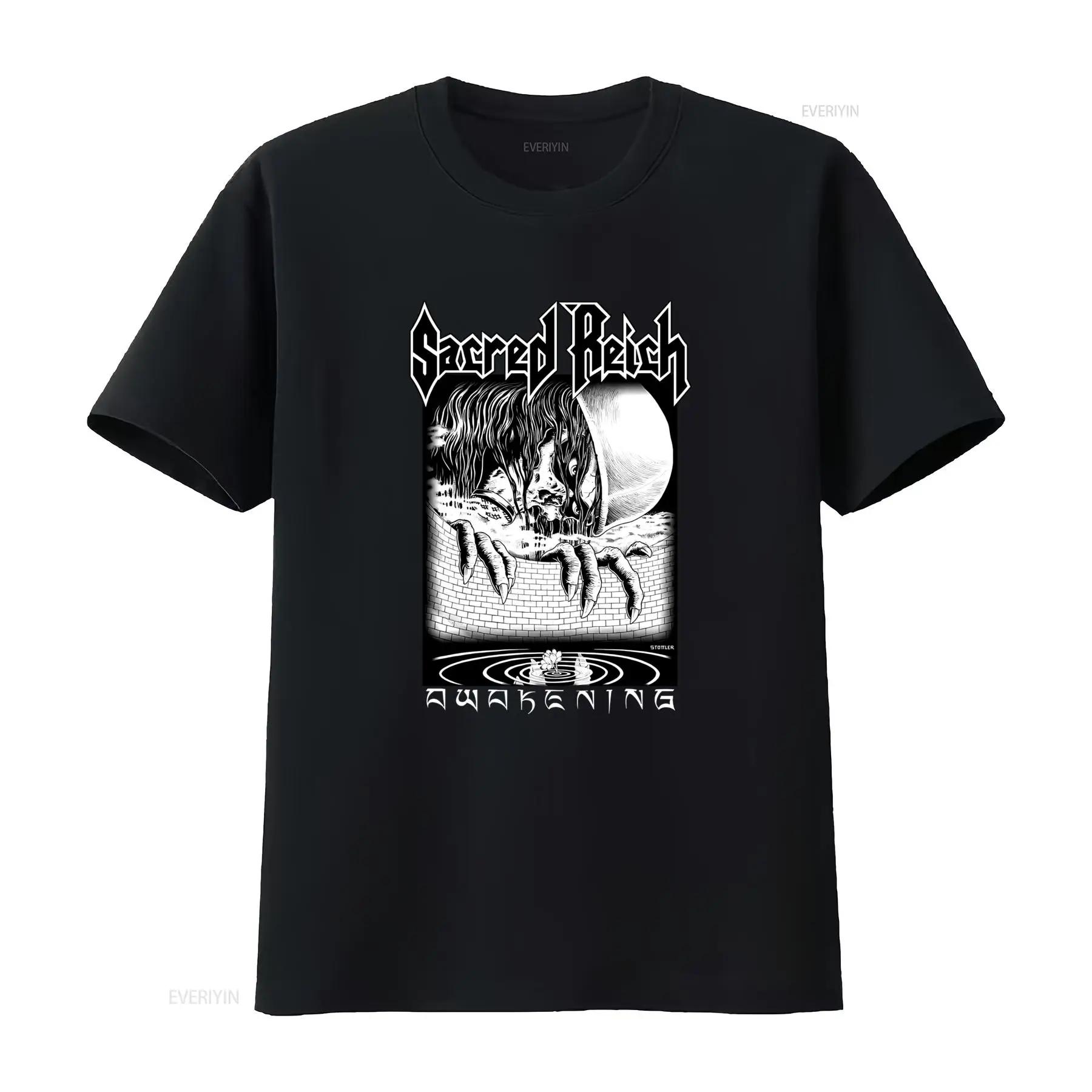 

SACRED REICH Awakening Tour T Shirt Heavy Metal Band Design Fit Premium Quality Print vintage Washed Casual designer clothes ... S разноцветный