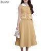 ZANZEA Women Sleeveless Vest Tops and Skirts Casual Two Piece Suit Sets