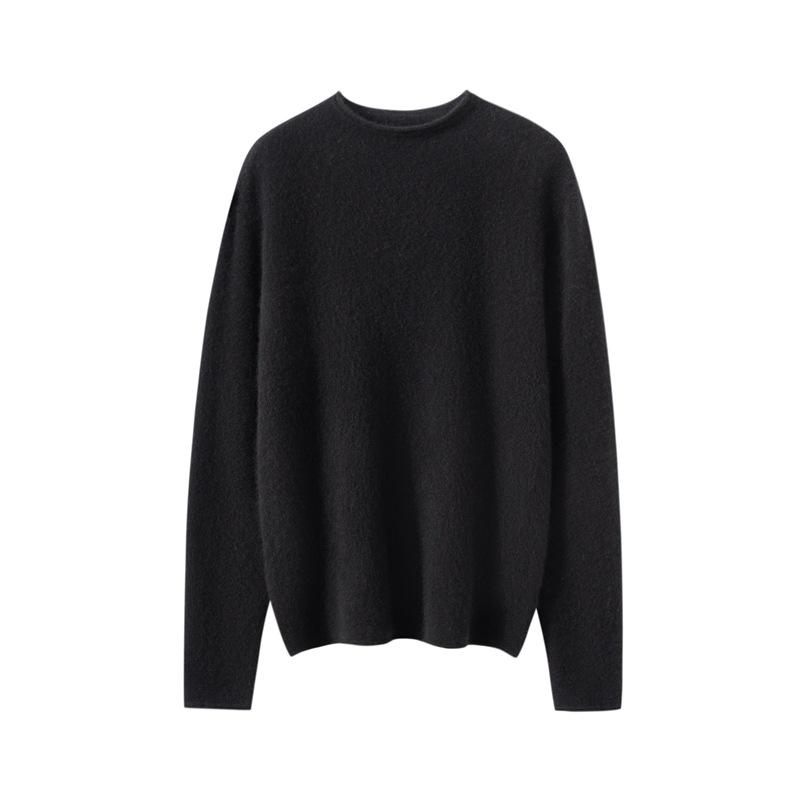 Maglione da Donna 100% Puro Cashmere a Collo Semi-Alto con Bordo Arrotolato - Nuovo Strato Base a Maglia Autunno/Inverno