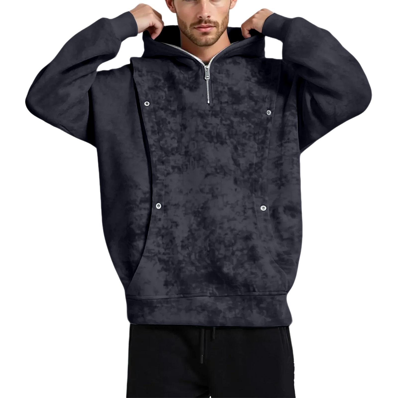 

Stand Up Collar Men s , Warm And Loose, Outdoor Solid Color, Warm And Breathable L чёрный