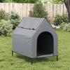 VidaXL Niche pour Chien, Chenil avec Fenêtre, Maison pour Animaux de Compagnie Jardin Terrasse Cour, Gris Clair Tissu Oxford 172591