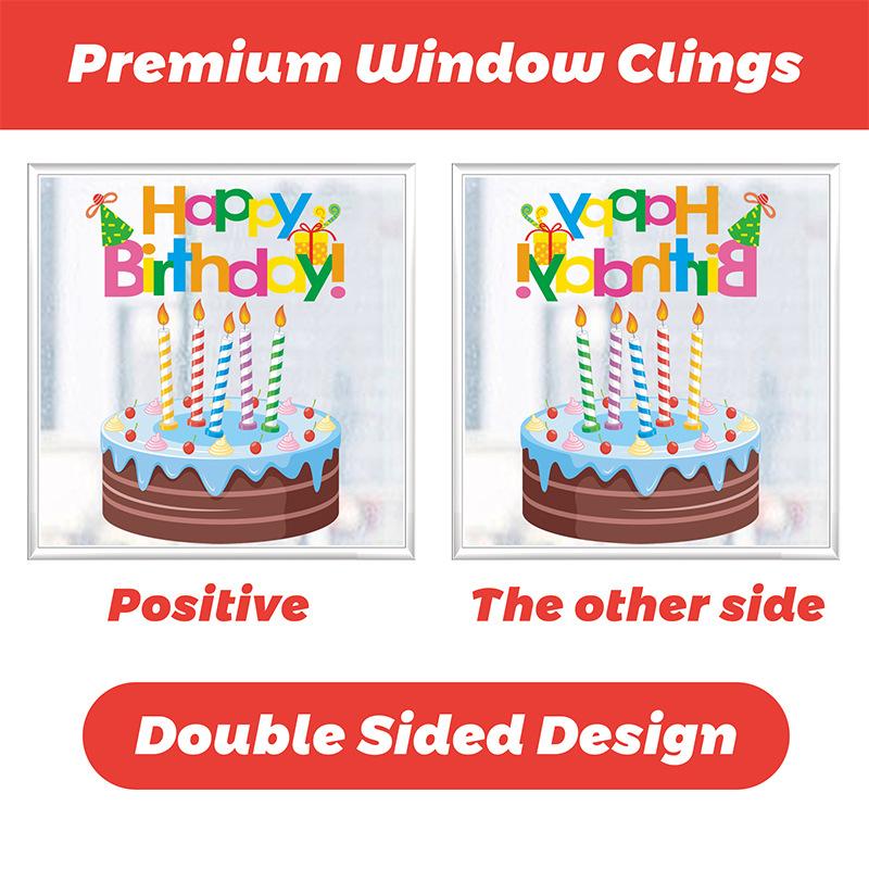 Children's Birthday Party Decoration, Window Scene Arrangement, Cake Shop Glass Stickers, Window Static Stickers, Decorative Window Stickers