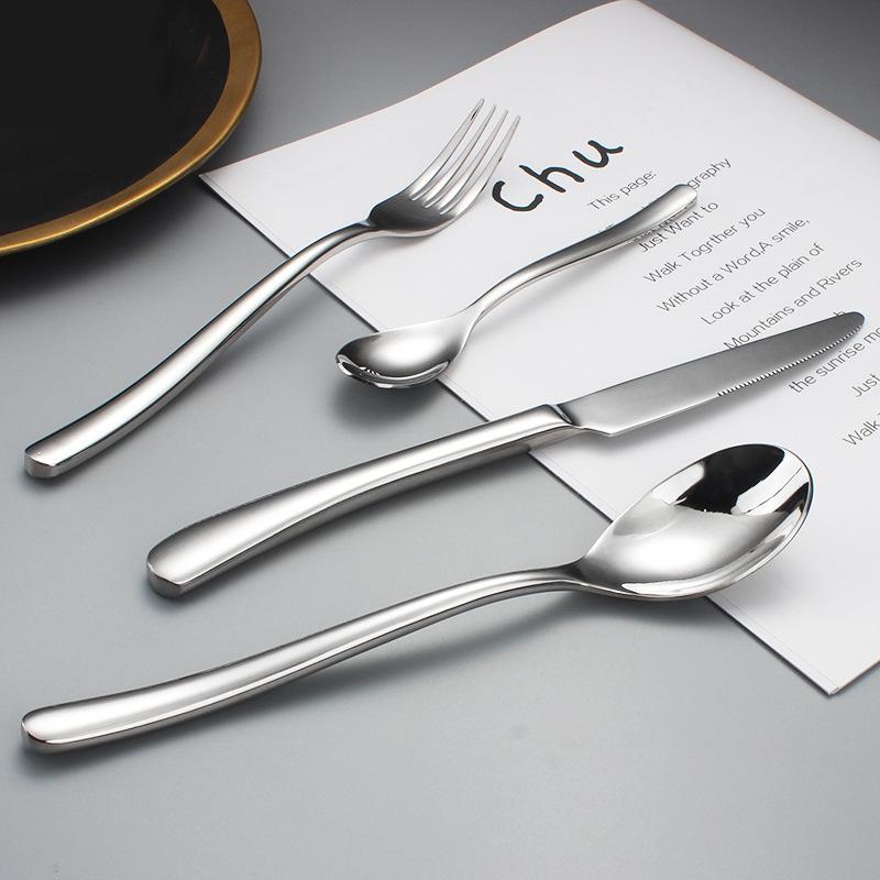 Stainless steel cutlery French Moonlight seriesSpoon/Fork/Knife Kit Hotel Western food steak gift set Portable dinner Cutlery
