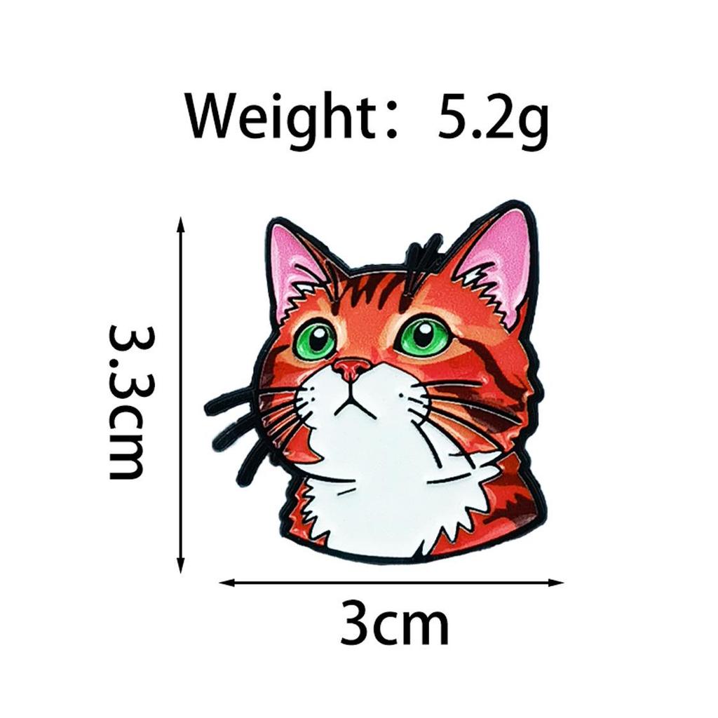 Cartoon Cat Brooch: Creative Alloy Enamel Badge for Backpack or Clothing