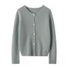 Women's 100% Pure Cashmere Cardigan - Round Neck, Long Sleeve, Button-Up Knit Sweater for Spring and Autumn