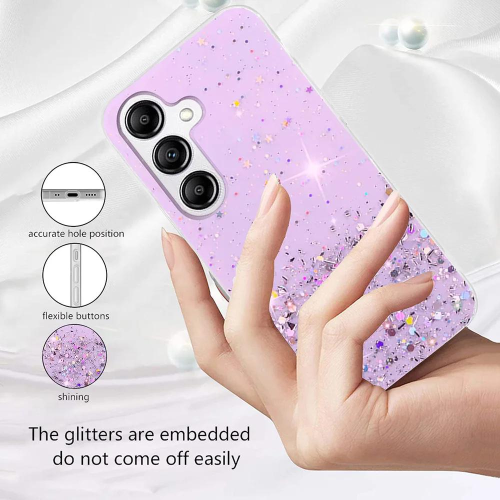 Luxury Bling Glitter Clear Silicon Phone Case for Samsung Galaxy S10 Plus S21 Ultra S21+ 5G Sequins Sparkle Cover
