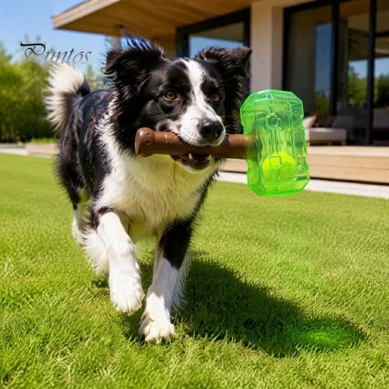 Active Play Dog Accessories 2Pcs Squeaky Hammer Toys with Tennis Ball Inside, Interactive Fetch Toys, Durable Rubber Chew Toy for Medium Large